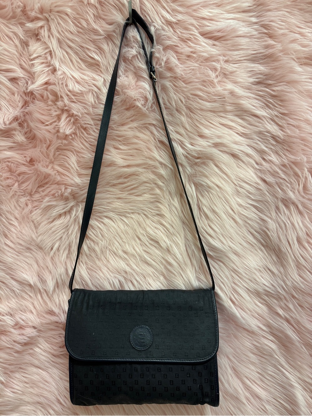 Vintage Fendi Black Crossbody Shoulder Bag